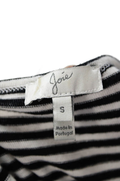 Joie Womens Cotton Striped Short Sleeve Pocket Detail Dress Black Size S