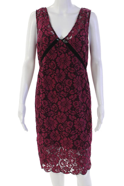 Plenty by Tracy Reese Womens Cotton Sleeveless Lace Overlay Dress Purple Size 6