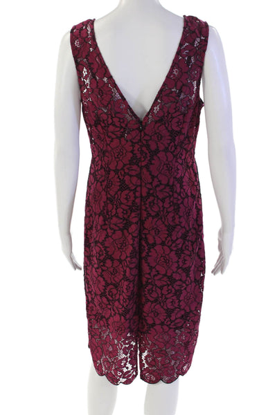 Plenty by Tracy Reese Womens Cotton Sleeveless Lace Overlay Dress Purple Size 6