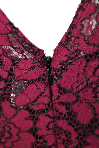 Plenty by Tracy Reese Womens Cotton Sleeveless Lace Overlay Dress Purple Size 6