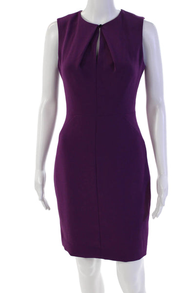 Rachel Zoe Womens Back Zip Sleeveless Keyhole Sheath Dress Purple Size 2