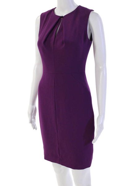 Rachel Zoe Womens Back Zip Sleeveless Keyhole Sheath Dress Purple Size 2