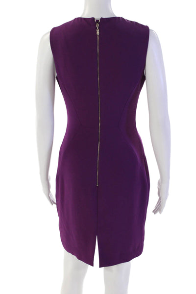 Rachel Zoe Womens Back Zip Sleeveless Keyhole Sheath Dress Purple Size 2