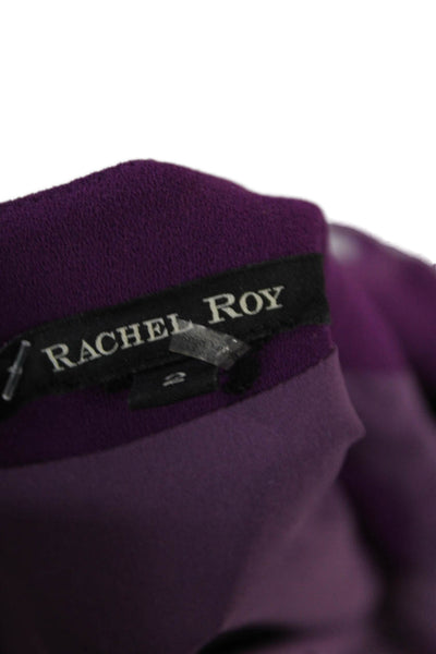 Rachel Zoe Womens Back Zip Sleeveless Keyhole Sheath Dress Purple Size 2