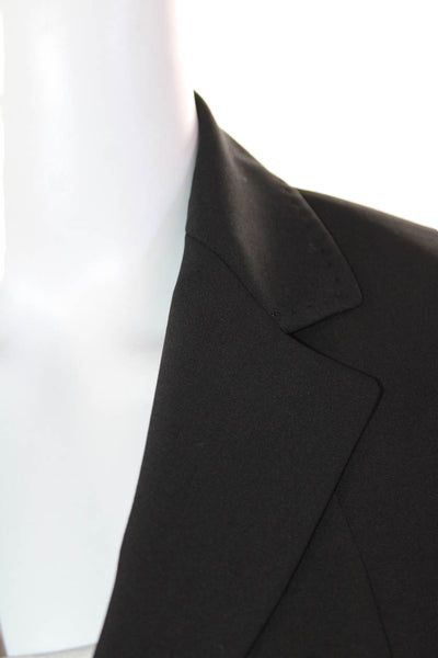 Elie Tahari Womens Three Button Notched Lapel Blazer Jacket Black Wool Size 4
