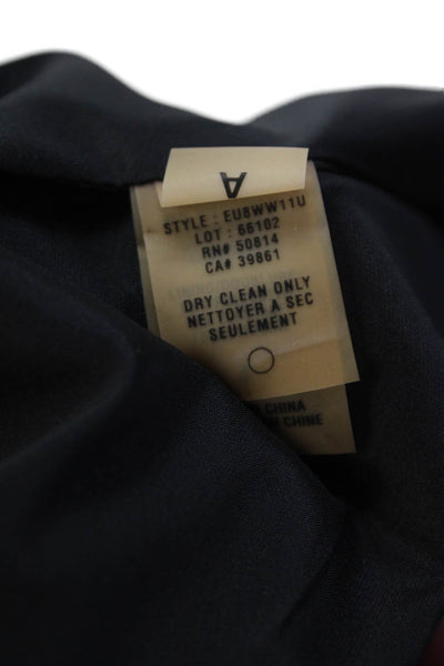 Elie Tahari Womens Three Button Notched Lapel Blazer Jacket Black Wool Size 4