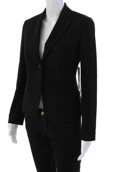 T Tahari Womens Single Button Pointed Lapel Maren Blazer Jacket Black Size 2P