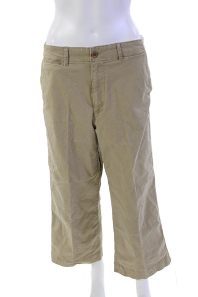 Polo Ralph Lauren Womens Cotton Pocketed Wide Legged Capris Beige Size 6