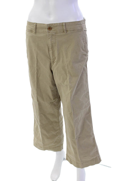 Polo Ralph Lauren Womens Cotton Pocketed Wide Legged Capris Beige Size 6