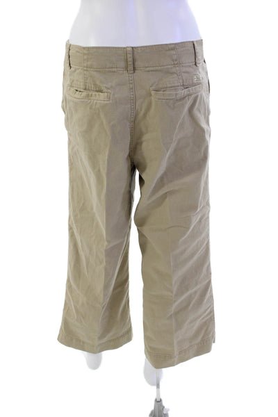 Polo Ralph Lauren Womens Cotton Pocketed Wide Legged Capris Beige Size 6