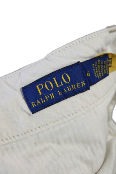 Polo Ralph Lauren Womens Cotton Pocketed Wide Legged Capris Beige Size 6