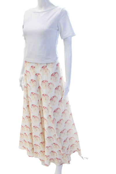Lovers + Friends Womens Animal Print Wrap Waist Long Skirt White Size XS