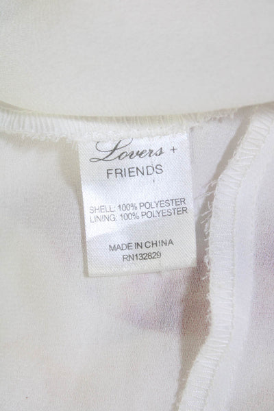 Lovers + Friends Womens Animal Print Wrap Waist Long Skirt White Size XS