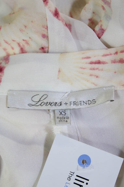 Lovers + Friends Womens Animal Print Wrap Waist Long Skirt White Size XS