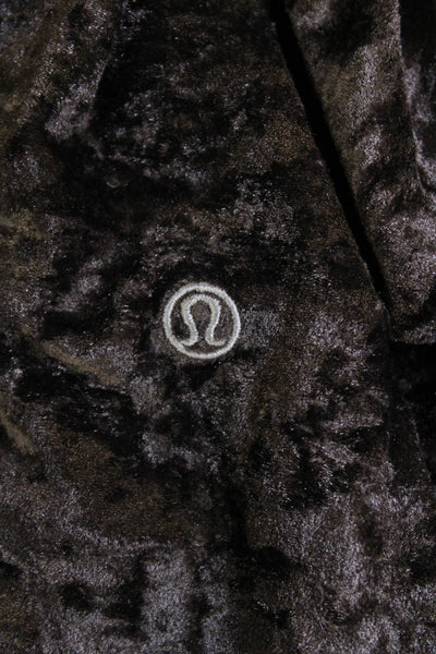 Lululemon Womens Suede Print Elastic Waist Cuff Leg Leggings Brown Size 4