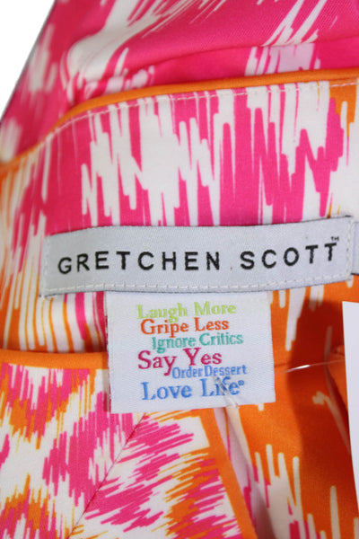 Gretchen Scott Womens Geometric Y-Neck Casual Knee Length Dress Pink Size S