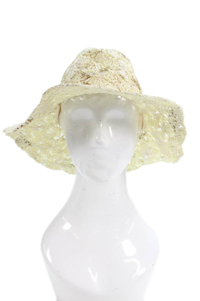 Raffaello Bettini Womens Pull On Bucket Hat White Beige Size One Size