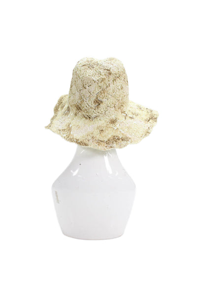 Raffaello Bettini Womens Pull On Bucket Hat White Beige Size One Size