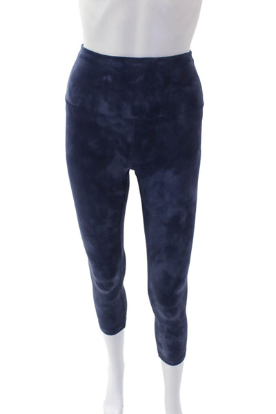 Lululemon Womens Tie Dye Low-Rise Cropped Activewear Leggings Navy Size 4