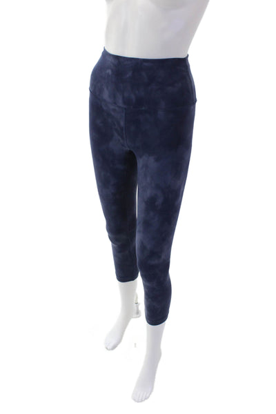 Lululemon Womens Tie Dye Low-Rise Cropped Activewear Leggings Navy Size 4