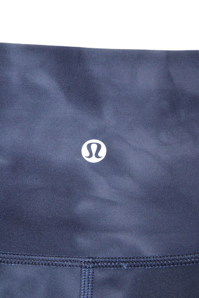 Lululemon Womens Tie Dye Low-Rise Cropped Activewear Leggings Navy Size 4