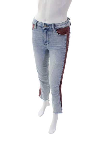 Paige Womens Cotton Denim Four Pocket Mid-Rise Tapered Jeans Blue Size 25