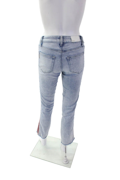 Paige Womens Cotton Denim Four Pocket Mid-Rise Tapered Jeans Blue Size 25