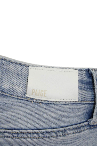 Paige Womens Cotton Denim Four Pocket Mid-Rise Tapered Jeans Blue Size 25