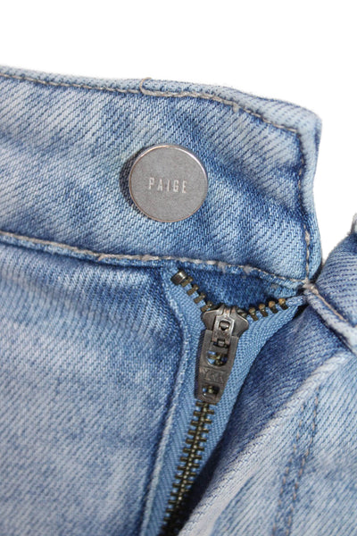 Paige Womens Cotton Denim Four Pocket Mid-Rise Tapered Jeans Blue Size 25