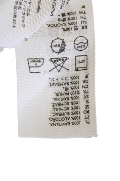 COS Womens Cotton Round Neck Long Sleeve Back Zip Blouse White Size EUR 36
