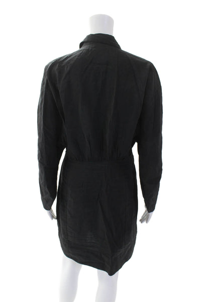 COS Womens Collared Buttoned-Down Long Batwing Sleeve Dress Black Size EUR 38