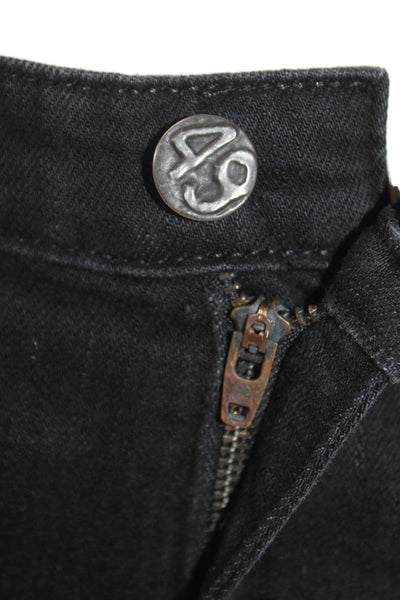 AG Adriano Goldschmied Womens Mid Rise Distressed Skinny Jeans Black Size 26