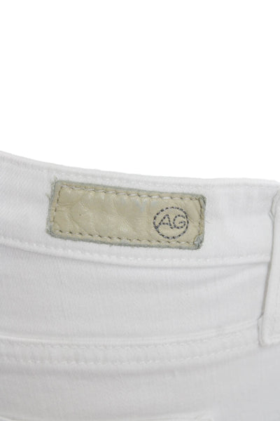 AG Adriano Goldschmied Womens Prima Mid Rise Cigarette Crop Jeans White Size 26