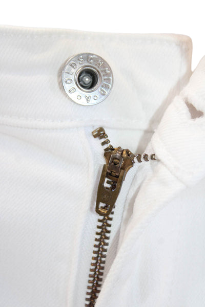 AG Adriano Goldschmied Womens Prima Mid Rise Cigarette Crop Jeans White Size 26