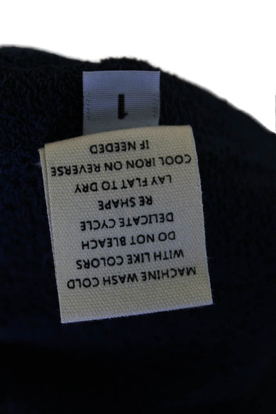Christina Lehr Womens Mid Rise Drawstring Crop Jogger Pants Navy Cotton Size 1