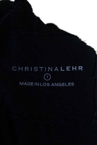 Christina Lehr Womens Mid Rise Drawstring Crop Jogger Pants Navy Cotton Size 1