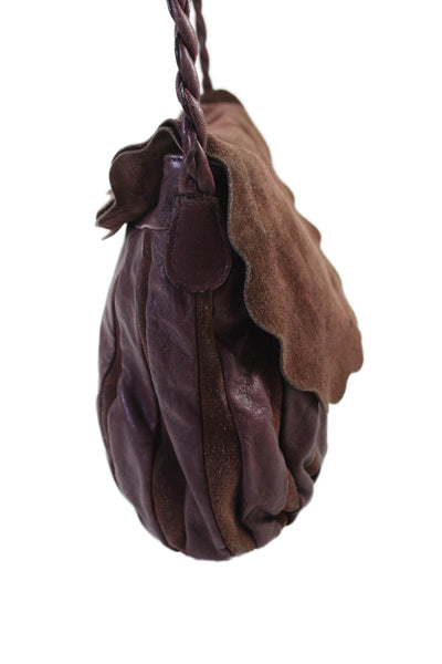 See by Chloe Womens Textured Lined Button Braided Crossbody Bag Burgundy OS