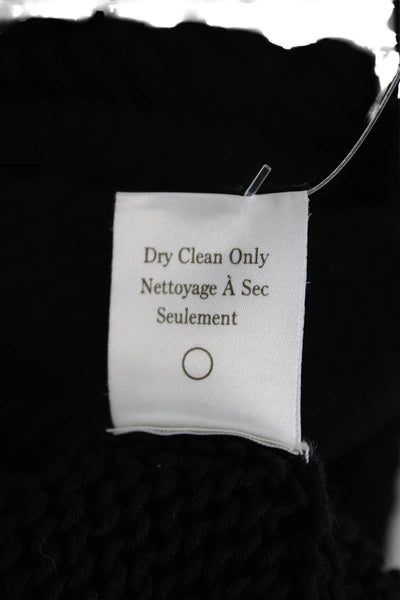 ALC Womens Scoop Neck Open Knit Tank Top Black Cotton Size Medium