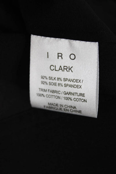 IRO Womens Sleeveless Scoop Neck Embroidered Silk Top Black Size FR 40