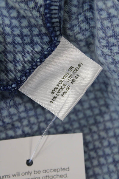 Peter Millar Mens Leaf Print Short Sleeves Polo Shirt Blue Size Extra Large