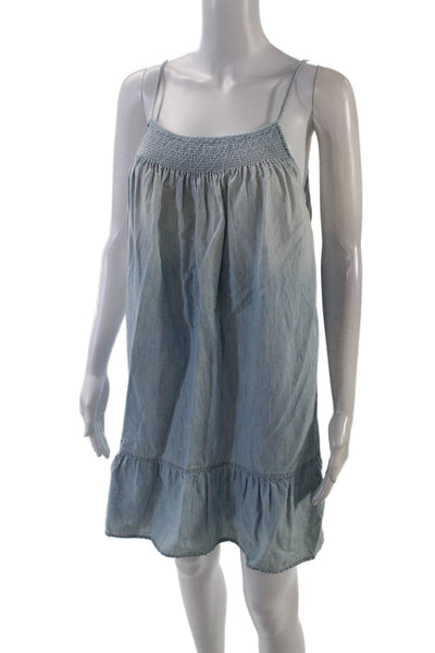 Soft Joie Womens Spaghetti Strap Scoop Neck Ombre Mini Dress Blue Size Small