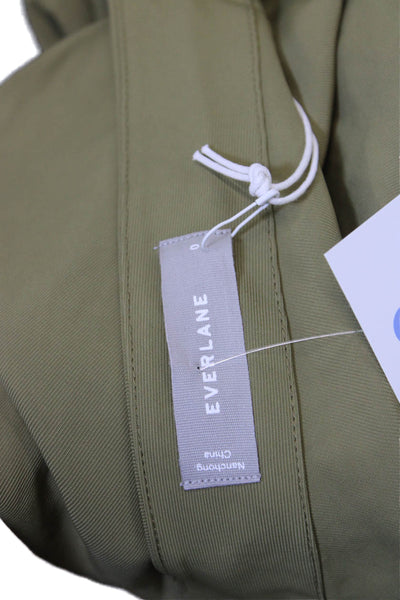 Everlane Womens Short Sleeve Waist Tied Wide Legged Jumpsuit Green Size 0