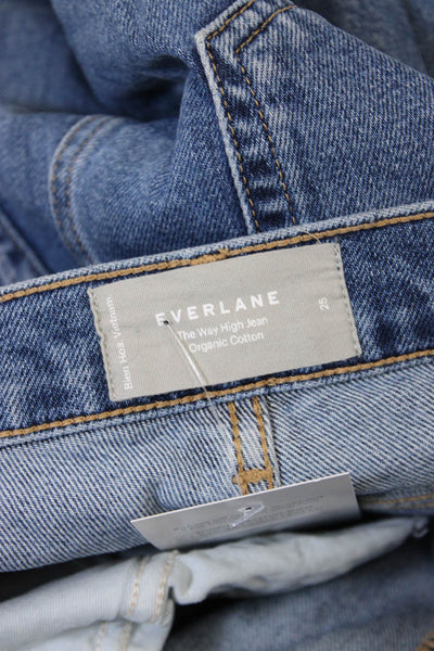 Everlane Womens Cotton Distressed Ankle Detail Straight Leg Jeans Blue Size 25