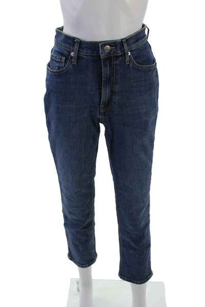 Everlane Womens Cotton Mid Rise Five Pocketed Cropped Jeans Blue Size 25
