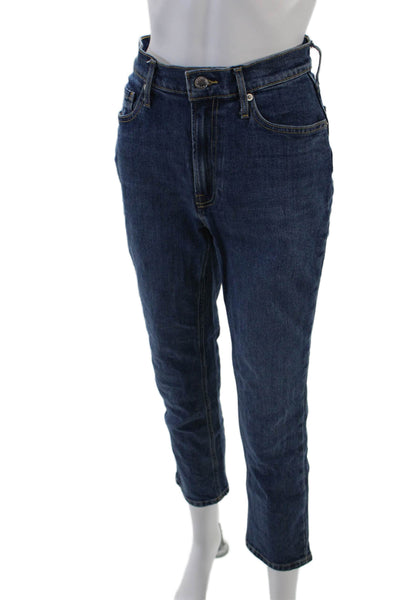 Everlane Womens Cotton Mid Rise Five Pocketed Cropped Jeans Blue Size 25