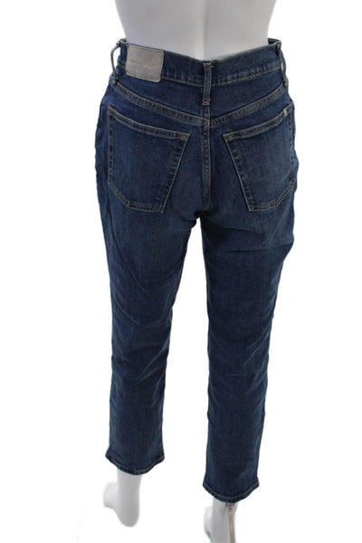 Everlane Womens Cotton Mid Rise Five Pocketed Cropped Jeans Blue Size 25