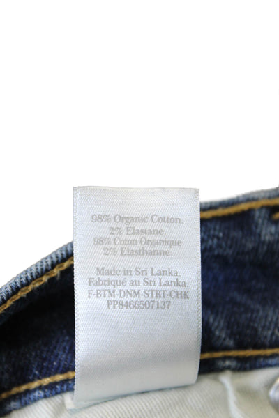 Everlane Womens Cotton Mid Rise Five Pocketed Cropped Jeans Blue Size 25