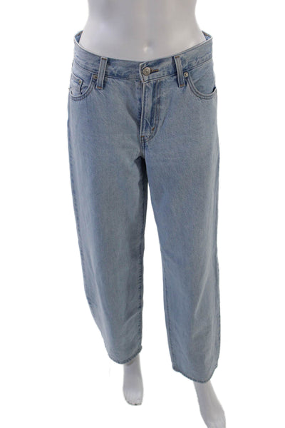 Levis Womens Cotton Five Pocket Mid Rise Wide Legged Jeans Blue Size 25