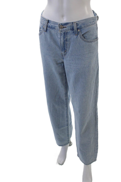 Levis Womens Cotton Five Pocket Mid Rise Wide Legged Jeans Blue Size 25