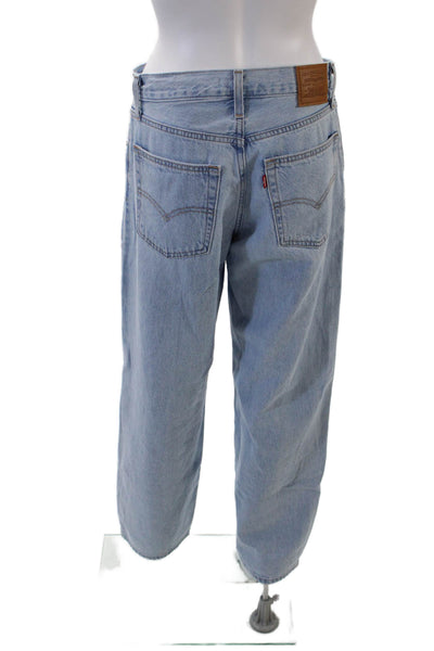 Levis Womens Cotton Five Pocket Mid Rise Wide Legged Jeans Blue Size 25